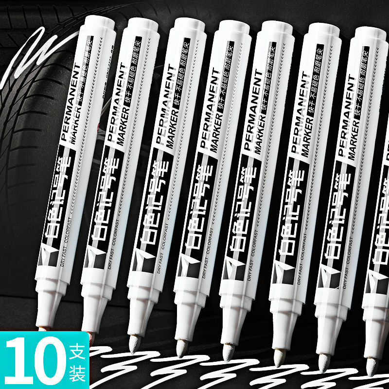 Wit Waterdichte Rubber Permanente Verf Marker Pen Autoband Loopvlak Milieu Band Schilderen Graffti Pen