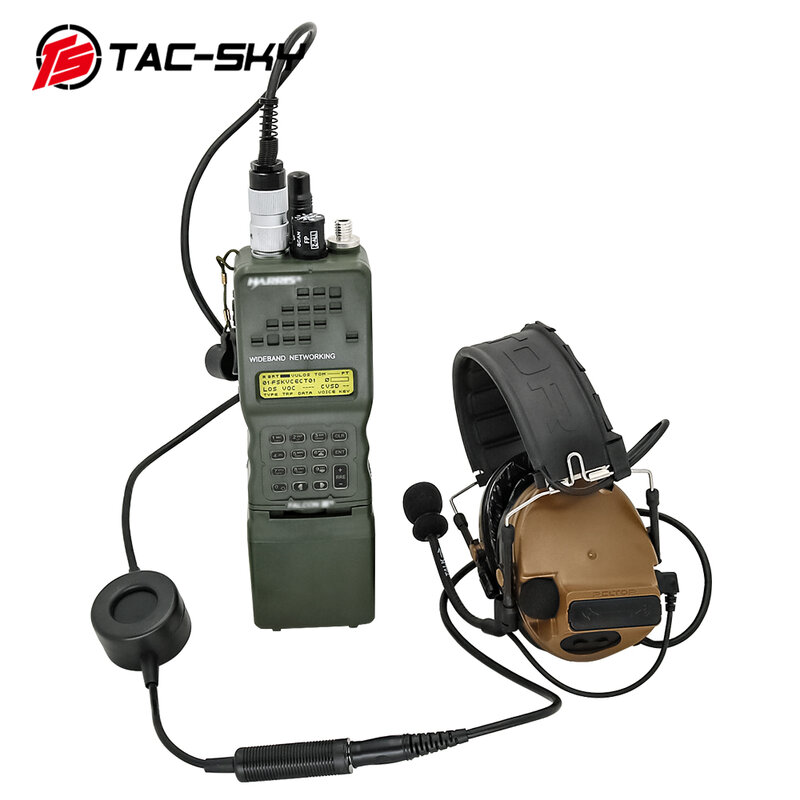 TS-TAC-SKY, 6 pines, PTT militar, TCI, PTT, para AN/PRC, 148152152A, Walkie Talkie, modelo Virtual