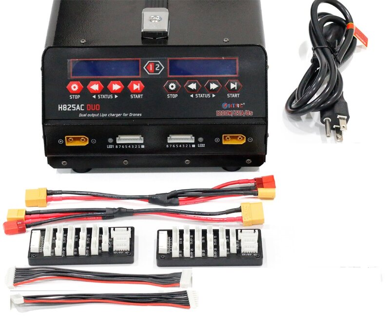 Original 1200W Dual Port Battery Drone Balance Charger High Power H825AC DUO 25A 1-8s Lipo/Lihv For Rc Agricultural Spraying UAV