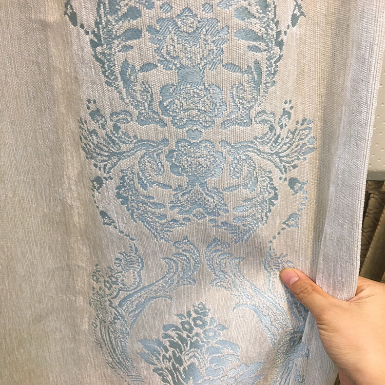 Nowe europejskie szenilowe tkaniny żakardowe nowoczesne zasłony do salonu jadalnia sypialnia wysoko cieniowane zasłony