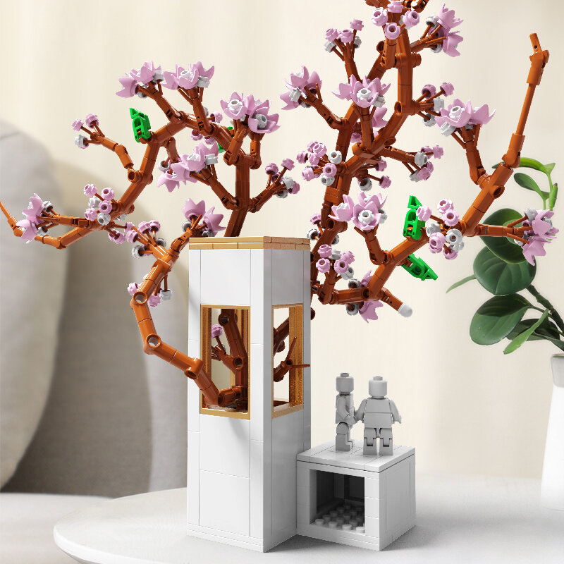 Creatore uccello del paradiso fiori mazzi piante blocchi con vaso decorazione della casa modello mattoni giocattoli per regalo ragazza bambino
