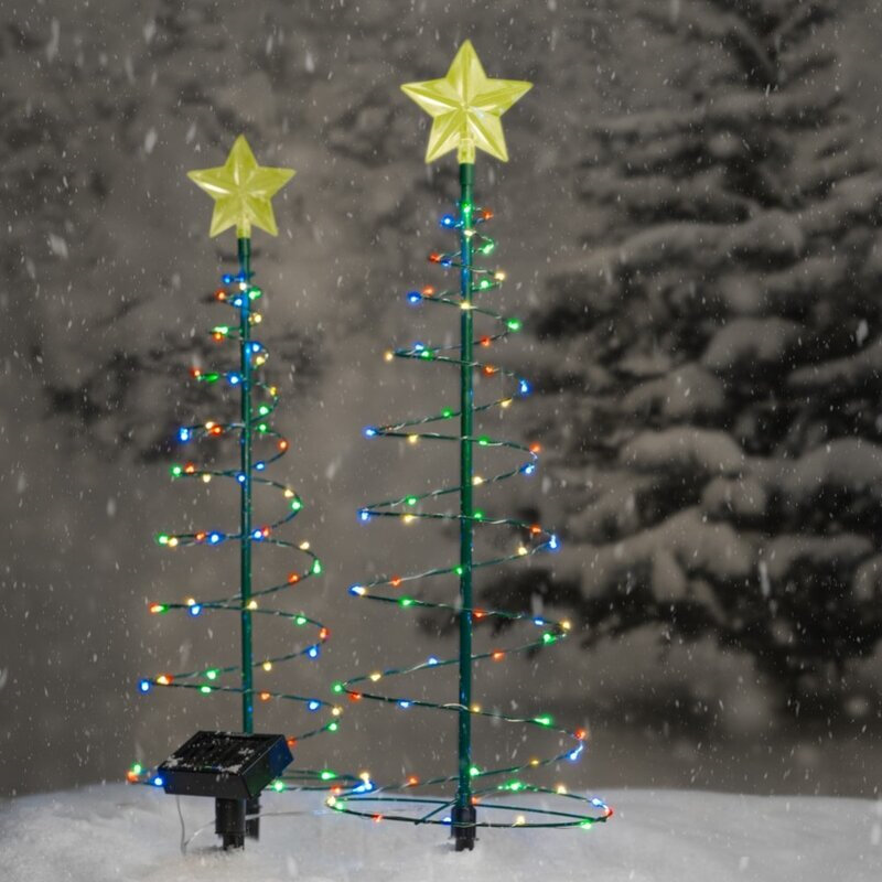 Luces solares para árbol de Navidad, lámpara LED para decoración de árbol de Navidad, iluminación exterior, patio, jardín, decoración de vacaciones