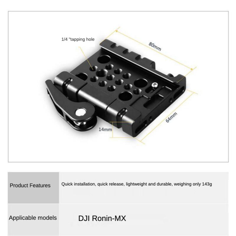 SmallRig-placa base de liberación rápida para DJI ronin-m, montaje de cola de milano con rosca de 1/4 y 3/8, accesorios de cámara