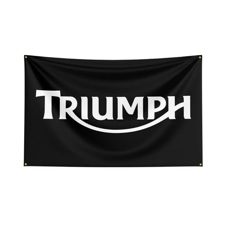 트라이엄프 오토바이 깃발 폴리에스터 디지털 프린트 레이싱 배너, 자동차 클럽용, 3x5 피트