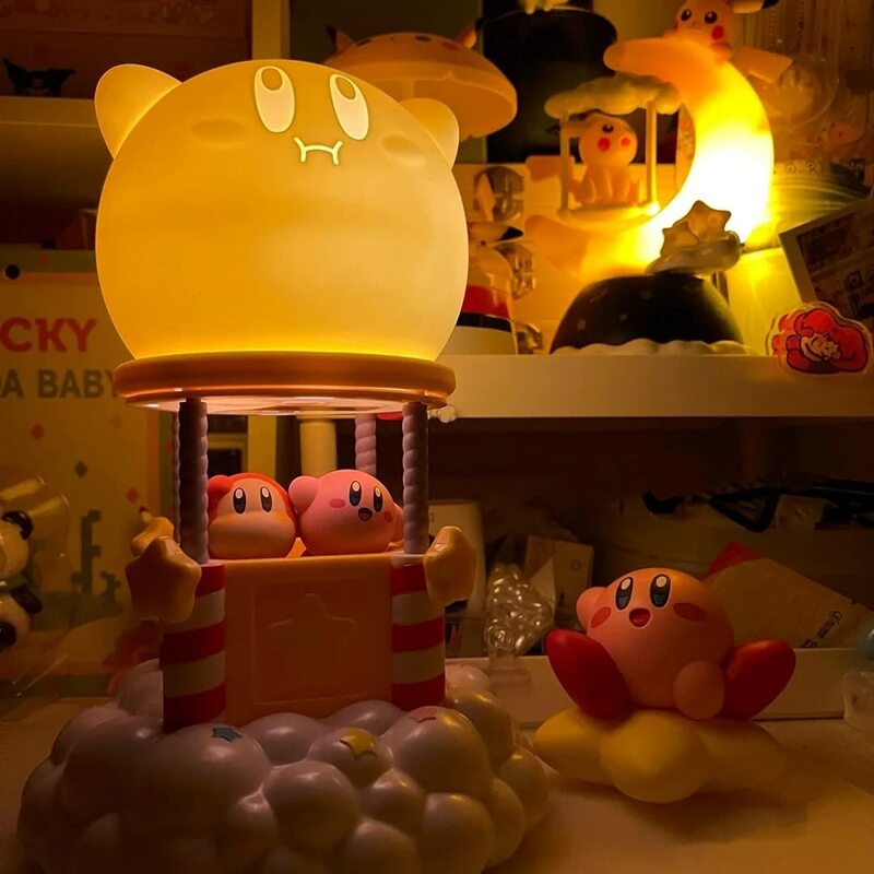 Original 23Cm Kirby Touch Light Hot Air บอลลูน Induction Night Light โคมไฟตั้งโต๊ะ Night Light Action ตัวเลขแฟนตาซีสำหรับเด็ก
