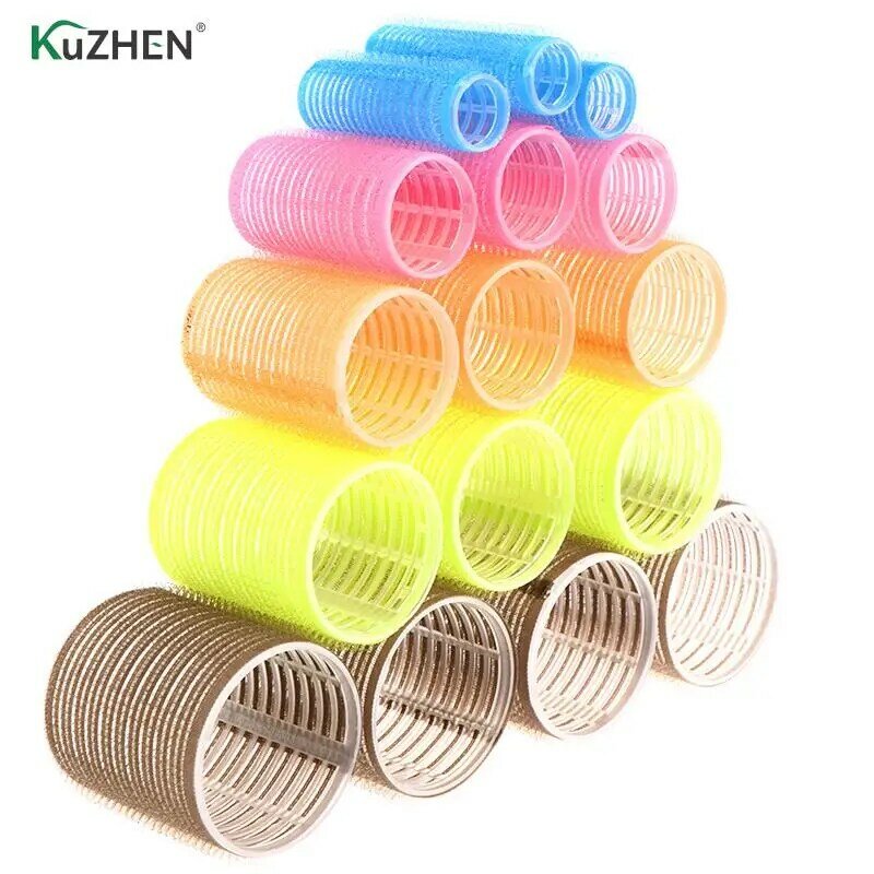 Different Size Self Grip Hair Rollers Magic Curler Plastic Self-adhesive Hair Curling Hairdressing Tool Girl Beauty Styling Tool