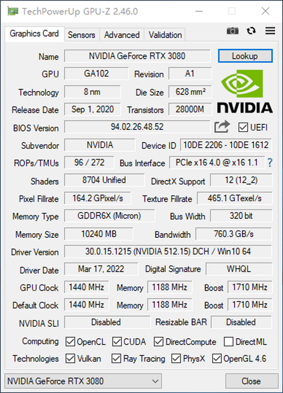 Mllse RTX3080-10G-GAMING karta graficzna GDDR6X 320Bit 8Pin + 8Pin 1440-1710MHz 19 gb/s DirectX 12 karty wideo rtx 3080 dla pulpit PC