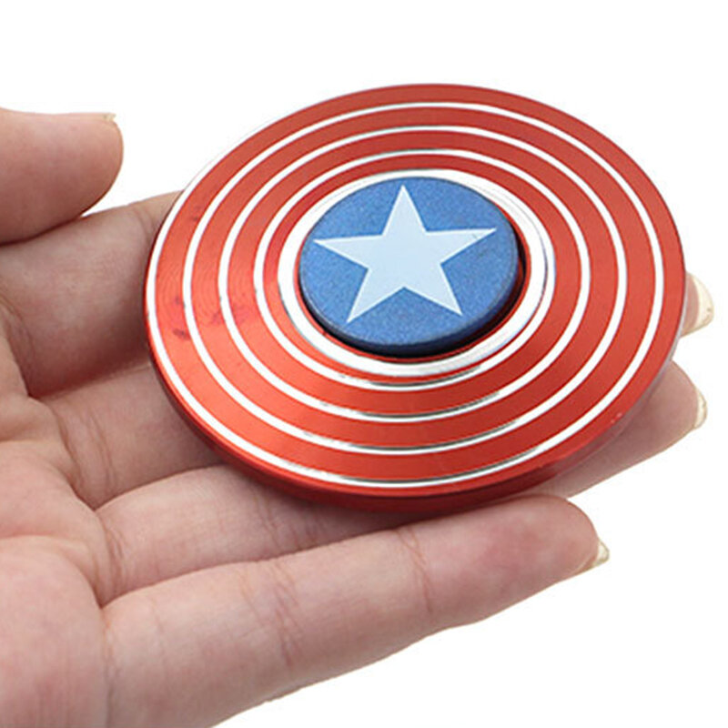 Jouet de super-héros Captain américain en métal, Spinner, bouclier rond, gyroscope, anti-stress, pour enfants et adultes