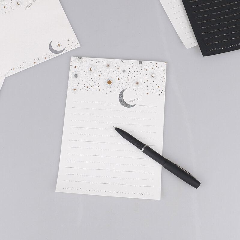 1/6PCS Intage Brief Schreiben Set Papier Und Umschläge Optional Schreibwaren Sternen Mond Kreative Kleine Frische Japanischen Briefkopf