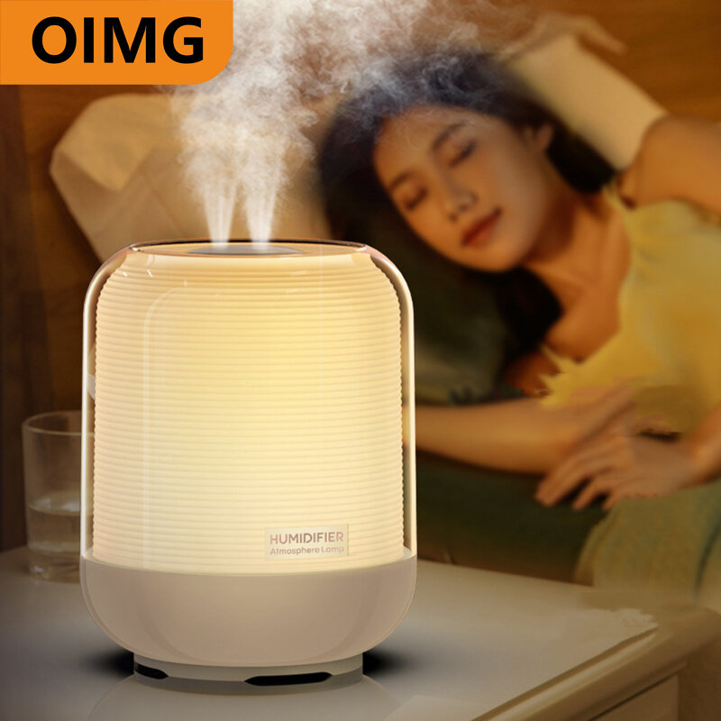 Home Big Humidifiers 3000ml Double Nozzle Air Humidifier USB Aromatherapy Mist Maker Diffuser with Warm LED Night Lamp Heavy Fog