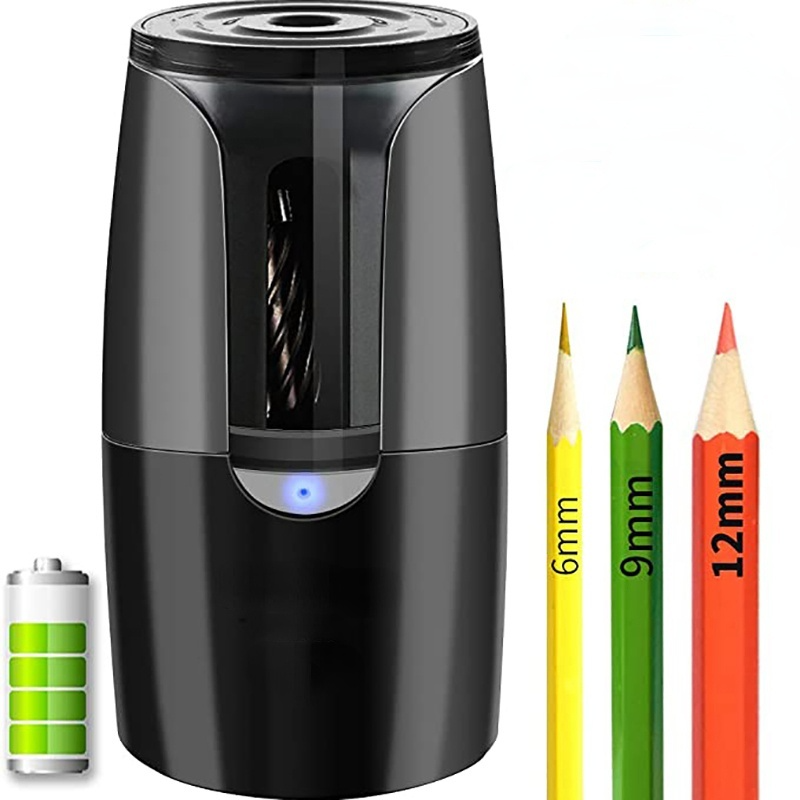 Sacapuntas eléctrico automático grande, papelería de alta resistencia para lápices de colores, USB mecánico para niños y artistas