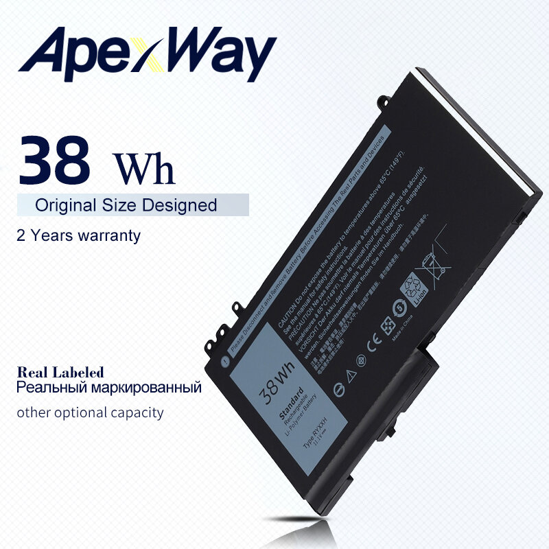 ApexWay 11.1V 38Wh RYXXH Bateria Do Portátil Para DELL Latitude 3150 3160 5550 E5550 5450 E5450 5470 Notebooks 9P4D2 YD8XC 5 4TFCY