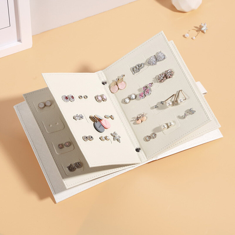 ZLALHAJA orecchini Storage Book espositore pieghevole organizzatore di gioielli portaoggetti portatile in pelle per gioielli regalo da donna
