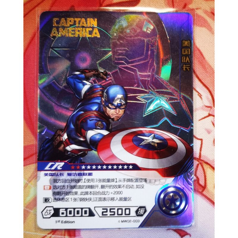 Kayou Marvel Cards CR Black Widow Vision The Avengers Hero Battle MR Flash Gold Card Game Collectile Toys with Card Sleeves