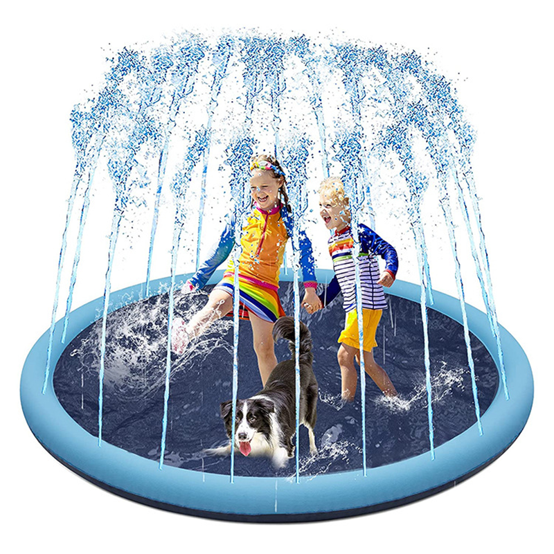 Alfombrilla de aspersión para piscina de mascotas, colchoneta inflable con rociador de agua, para bañera de verano, 170x170cm