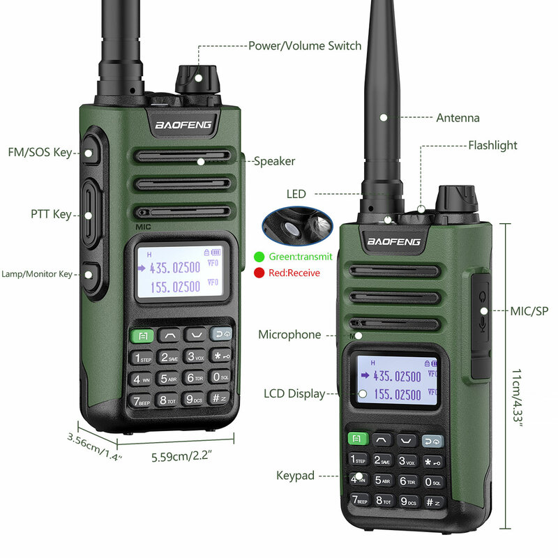 BaoFeng – walkie-talkie UV-13 PRO V2, 10W, double bande, chargeur de Type C, UV13 Pro, émetteur-récepteur longue portée, Radio bidirectionnelle