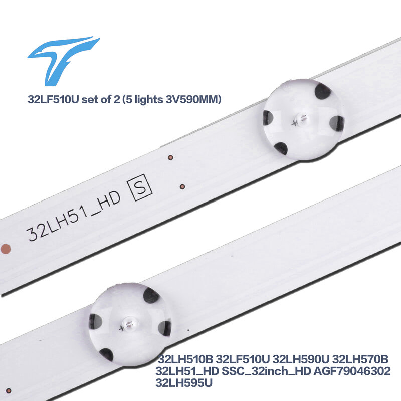 LED Backlight Strip 5โคมไฟ32LH51_HD สำหรับ32LH562A 32LH564A 32LH565B 32LH570D 32LH51_HD 32LF510U 32LH570B HC320DXN-VHVS2-21