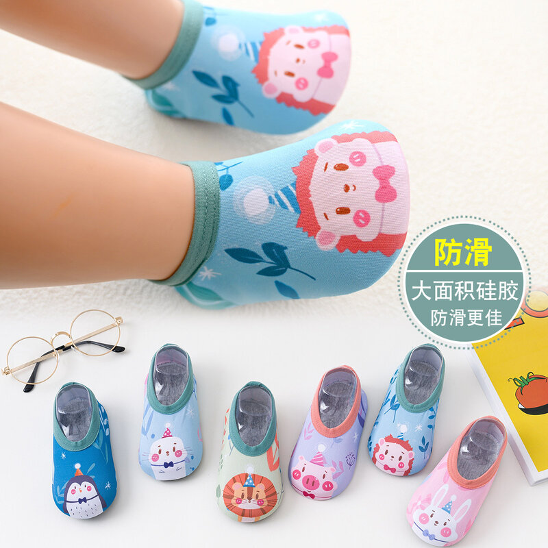 Chaussettes de sol antidérapantes pour bébé et enfant en bas âge, motif dessin animé, chauffe-jambes, style coréen, A12