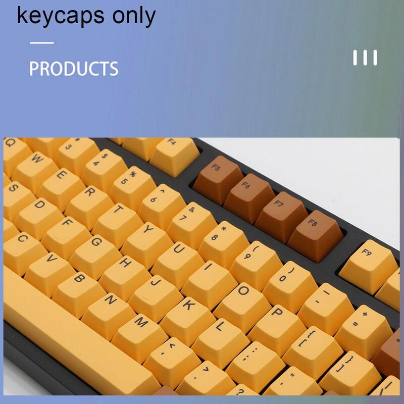 110ปุ่มช็อกโกแลต Retro สี PBT Sublimation Keycap แป้นพิมพ์ Keycap ความสูงเดิมแป้นพิมพ์หมวก