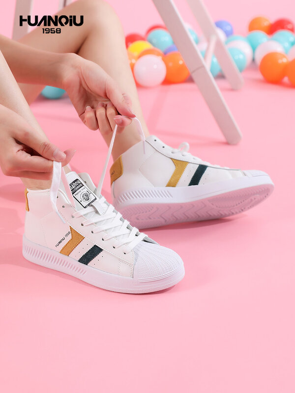 HUANQIU مبركن حذاء كاجوال المرأة 2022 متعدد الألوان عالية الجودة أحذية رياضية تنفس ومريحة عالية الجودة أحذية رياضية