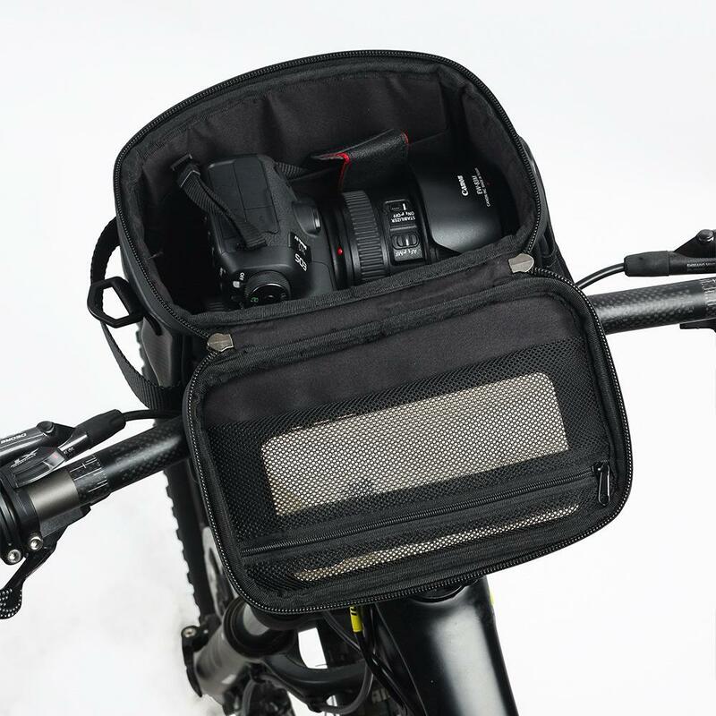 Borsa per manubrio Rhinowalk borsa per tubo anteriore borsa per bicicletta multifunzione borsa per fiocco di neve in poliestere impermeabile accessori per biciclette da ciclismo