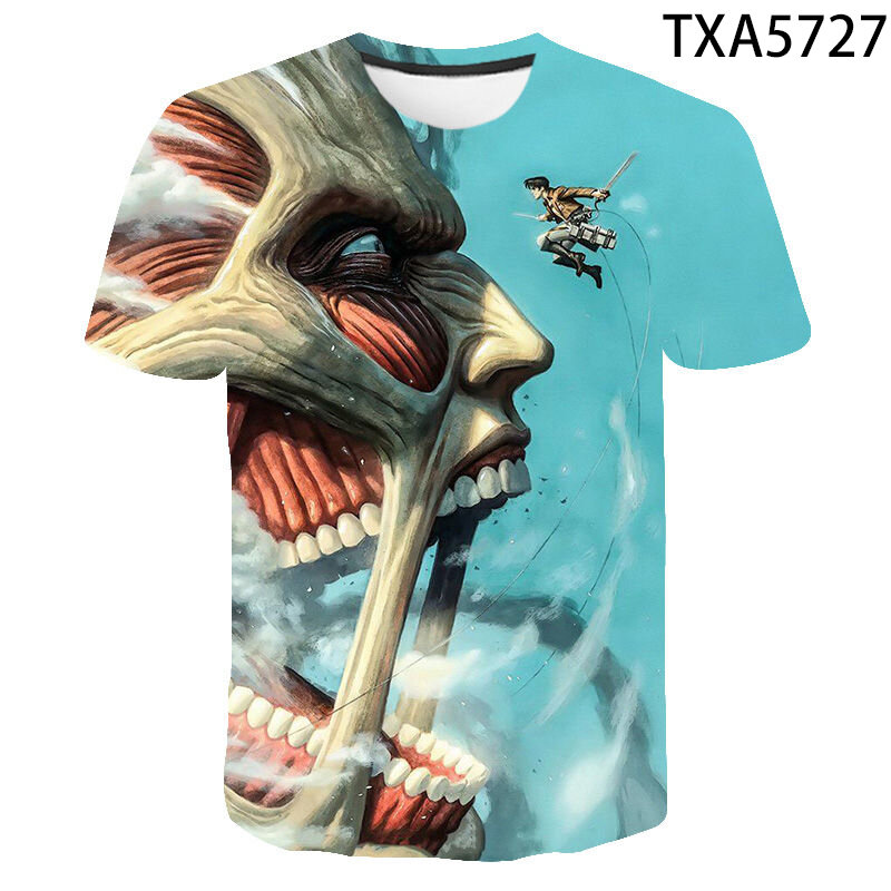 Camisetas con estampado 3D de Attack on Titan para niños y niñas, ropa de calle a la moda, Camisetas estampadas, Tops geniales de Glamour, 2020