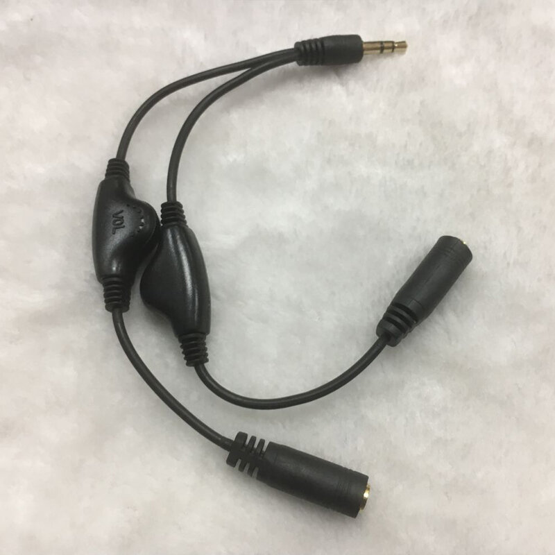 10-100 pz 3.5mm 1 In 2 coppie Audio Line auricolare auricolare cuffie auricolare Splitter con controllo del Volume indipendente