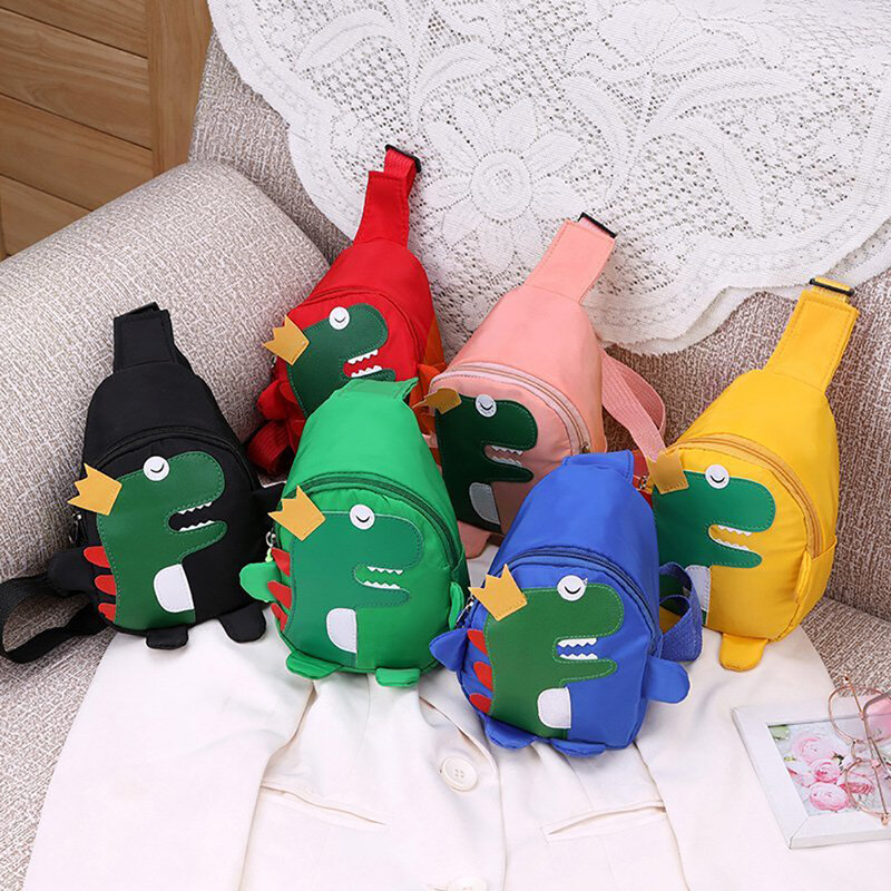 Cute Cartoon Kids Cross-Body Bag Toddler Baby Dinosaur Kids Fanny Chest Bags Travel Phone Anti-Theft Organizer Chest Package