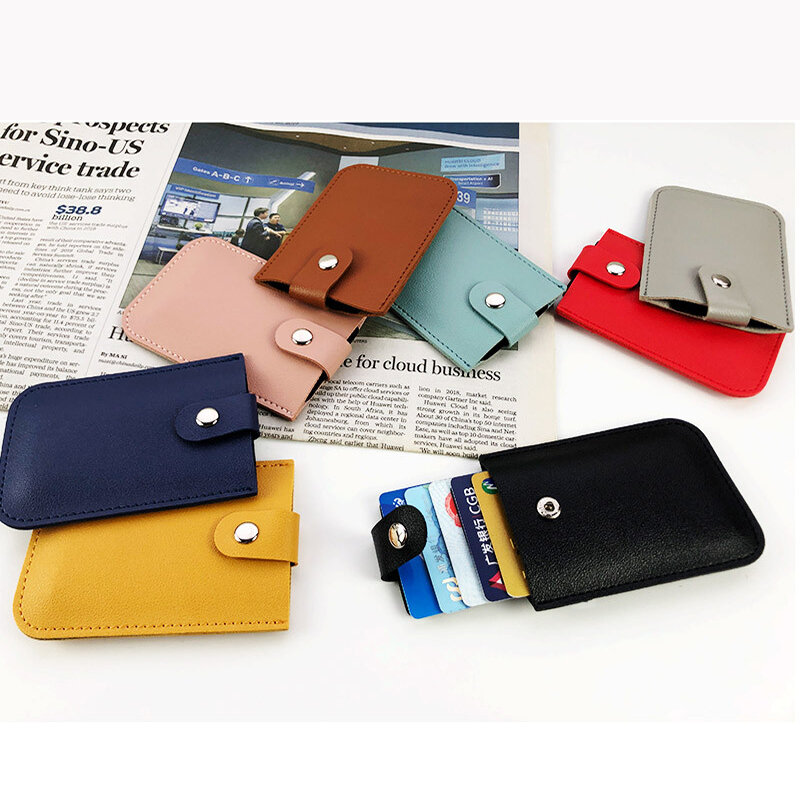 Bycobecy-PU 가죽 신용 카드 홀더 가방, 남성용 슬림 카드 케이스 지갑, 여성용 걸쇠 디자인, 대용량 명함 커버