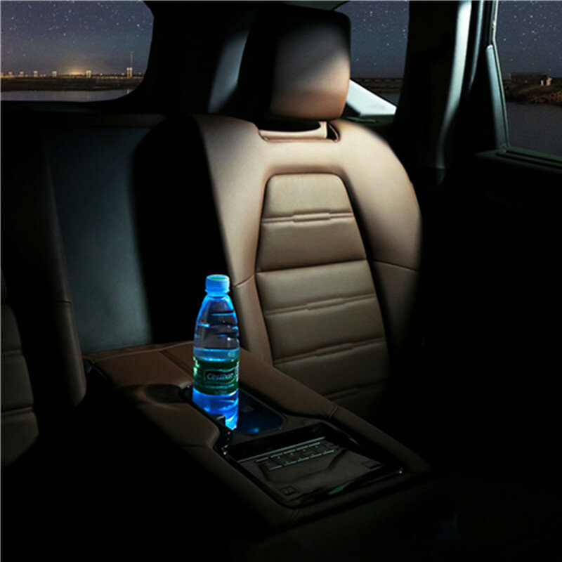 Cangkir Air Led Mobil Cerdas 7 Warna Lampu Coaster Bercahaya Pengisian Daya USB untuk Mazda 3 CX4 CX5 CX 5 Axela CX3 Atenza Barang Mobil