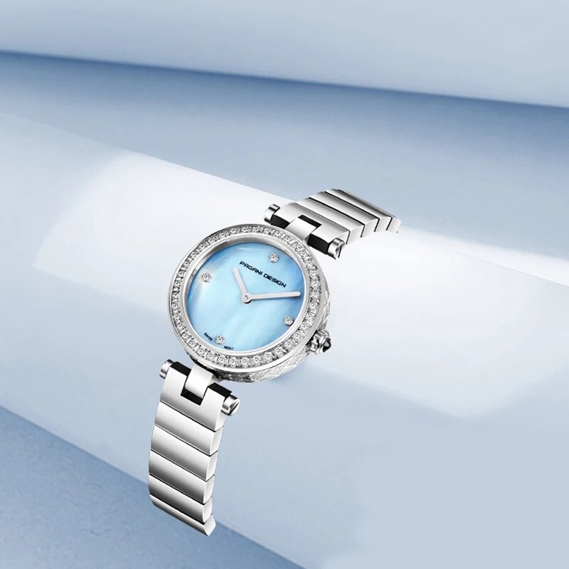 Pagani 2022 novas senhoras de luxo relógio moda elegante diamante relógio senhoras relógio safira espelho à prova dwaterproof água senhoras relógio