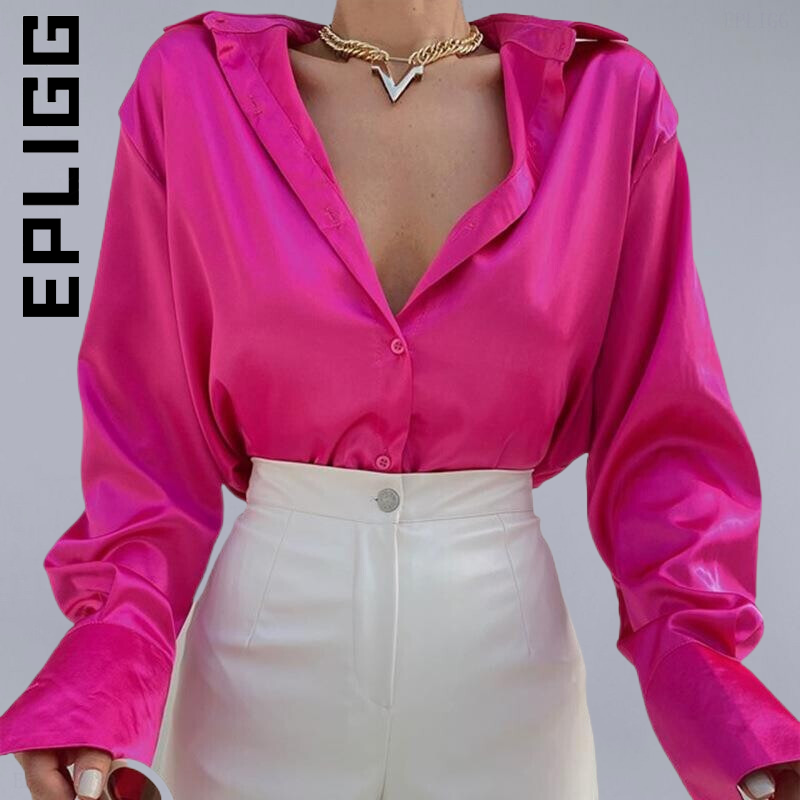 Epligg Women Shirt Korean Style Casual Sexy Womens Top Long Sleeve Christmas Retro Top Women New Tops Party Simple Tops Female