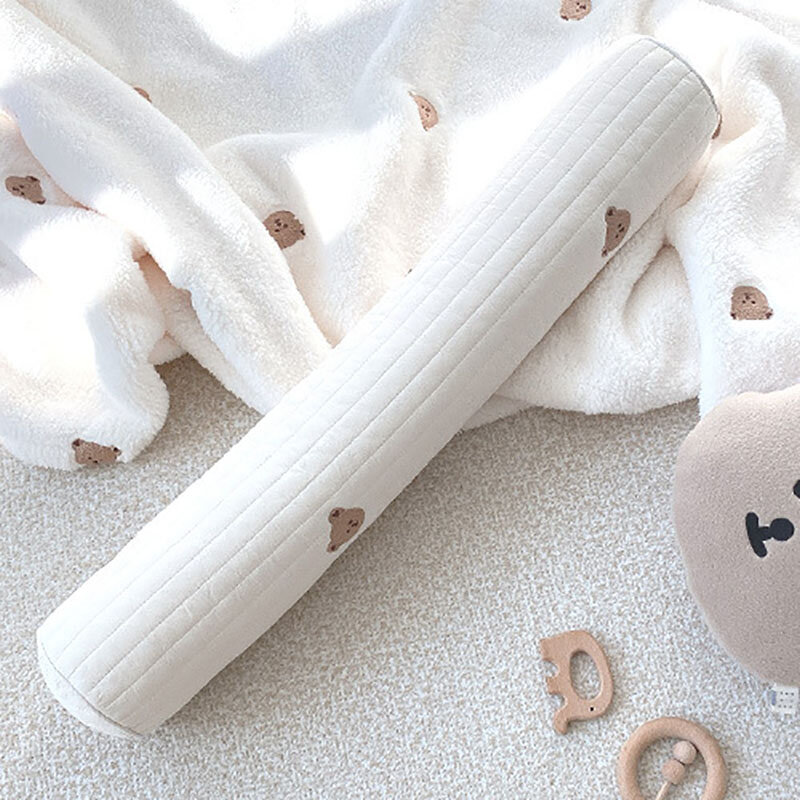 MILANCEL-귀여운 자수 아기 베개, 신생아 진정 베개, 침대, 안티 킥 침대 울타리, 10x60CM