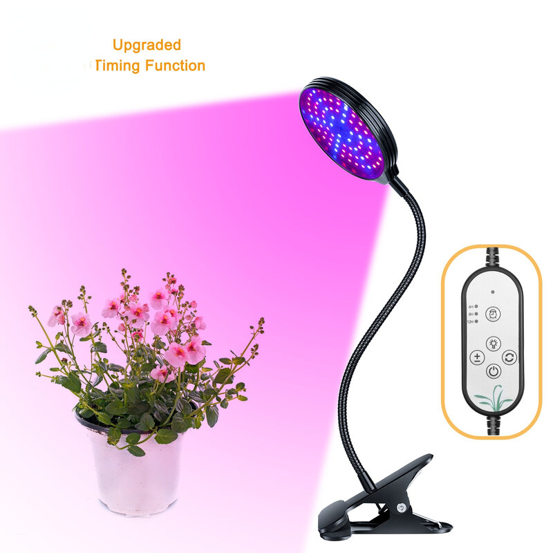 Lampa LED do hodowli roślin kryty pełne spektrum USB 5v z zegarem uprawa szklarni światło możliwość przyciemniania 5 poziomów