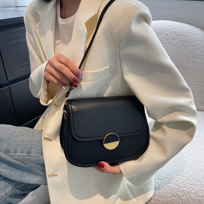 Korean Women Handbags Beige/Black/Coffee Color PU Leather Shoulder Bags INS Fashion Brand Designer Crossbody Bag for Female