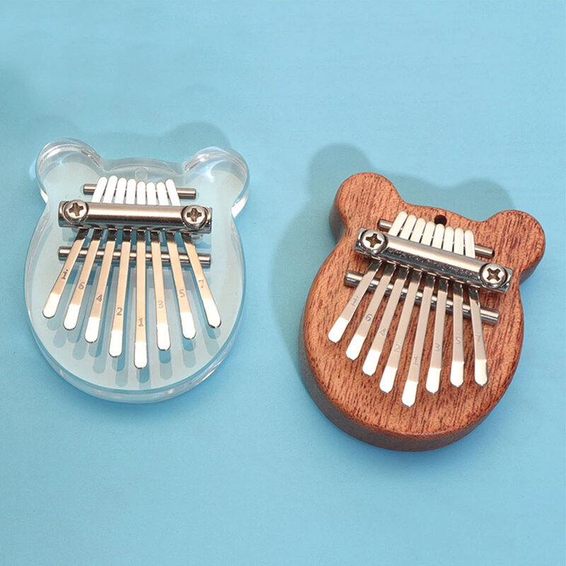 8 chave mini kalimba polegar piano metais de madeira pequeno instrumento musical pingente mbira presente para adultos crianças iniciante aprendizagem