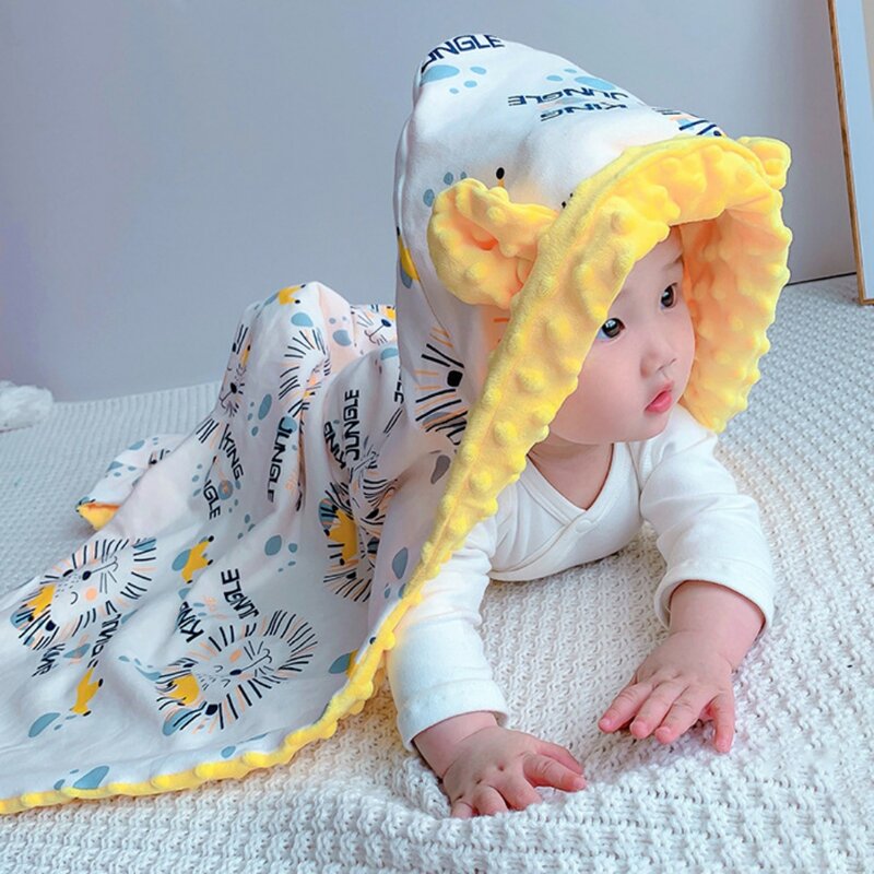 Weixinbuy Newborn Sleepsack Hug Quilt Thickened Baby Blanket Cotton Swaddle Wrap Baby Velvet Swaddle