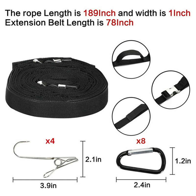 Outdoor Camping Lanyard 19 Loops Multifunctional Rope Heavy-Duty Hanging Clothesline Portable Tent Accessories Camping Supplies
