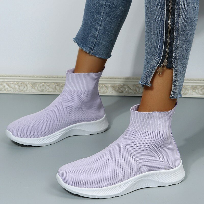 Zapatos vulcanizados de alta calidad para mujer, zapatillas planas sin cordones, mocasines de talla grande 43, 2022
