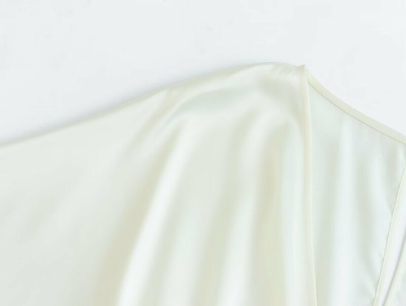 Zach AiIsa الخريف جديد المرأة الملابس مزاجه الحرير الحرير الملمس فضفاض رداء غير رسمي عالية الخصر واسعة الساق قصيرة بذلة