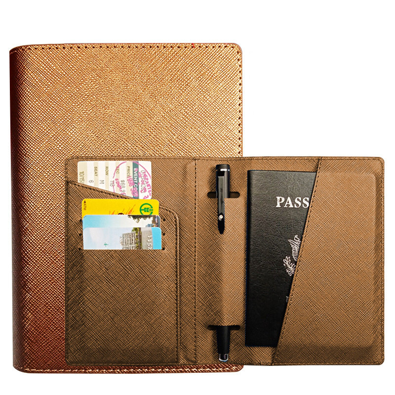 Soporte multifuncional para pasaporte, bolsa de almacenamiento para documentos de viaje, inserto de bolígrafo, soporte para pasaporte, 1 piezas