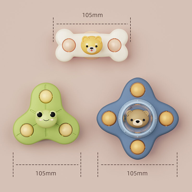 Montessori Baby Bath Toys For Boy Children Bathing Sucker Spinner Suction Cup Toy For Kids Funny Child Rattles Teether
