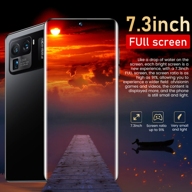 2022 Smartphone New M11 Ultra android12 Mobile Phone 16GB+1024GB 4G/5G 7.3" Network cellphone 48+64MP 6800mAh phone smartphone