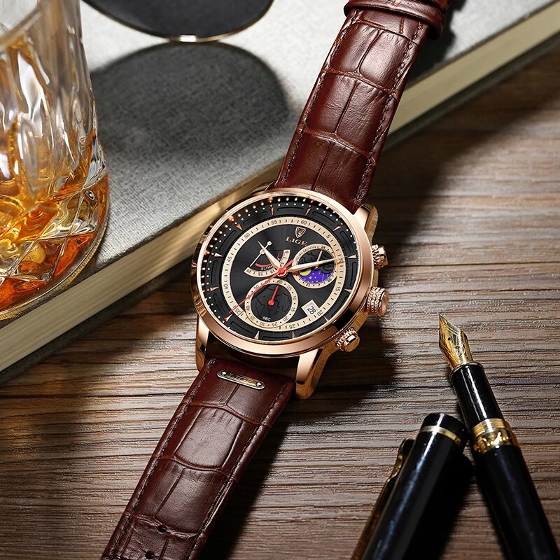 Top Marke Luxus Chronograph Quarz Uhr Männer Sport Uhren Militär Armee Männlichen Armbanduhr Uhr LIGE relogio masculino