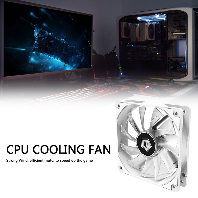 ID-COOLING XF-12025 120mm Mute Cooler Fan DC 12V 4Pin Cooling Radiator for Chassis PC Case CPU Water Cooling