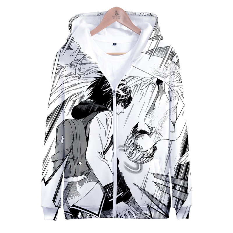 Anime japonês platinum end zíper hoodies feminino/masculino manga longa moletom harajuku streetwear roupas de moda mais tamanho