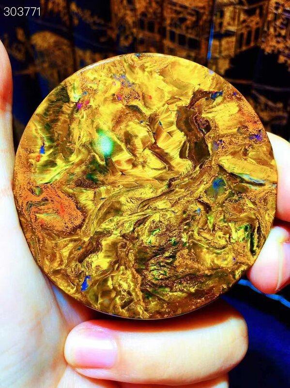 Pendentif rond en forme de beignet de feu jaune naturel, collier en œil de chat pour femmes et hommes, Pietersite de la jamaïque, bijoux, 56x6mm, AAAAAA