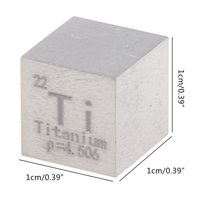 Cube en titane pur 99.5% Ti Block, éléments sculptés en métal, fournitures de Table périodique
