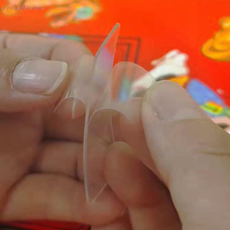 Pegatina transparente de doble cara, 60 unids/caja, pegatinas fuertes sin marcar
