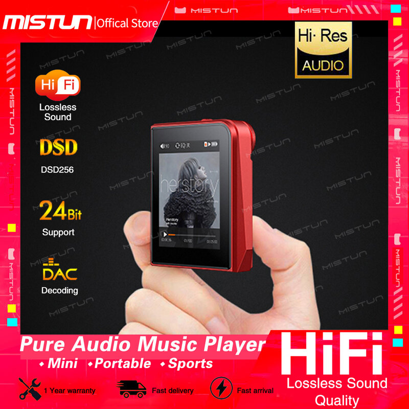 Pemutar MP3 Musik Tanpa Hilang HiFi Kualitas Tinggi Baru DSD256 DAC DSP Pengodean Keras Hi Res Portabel Walkman Olahraga Logam 24Bit/192KHz